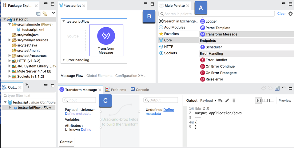 Studio UI with Transform Component