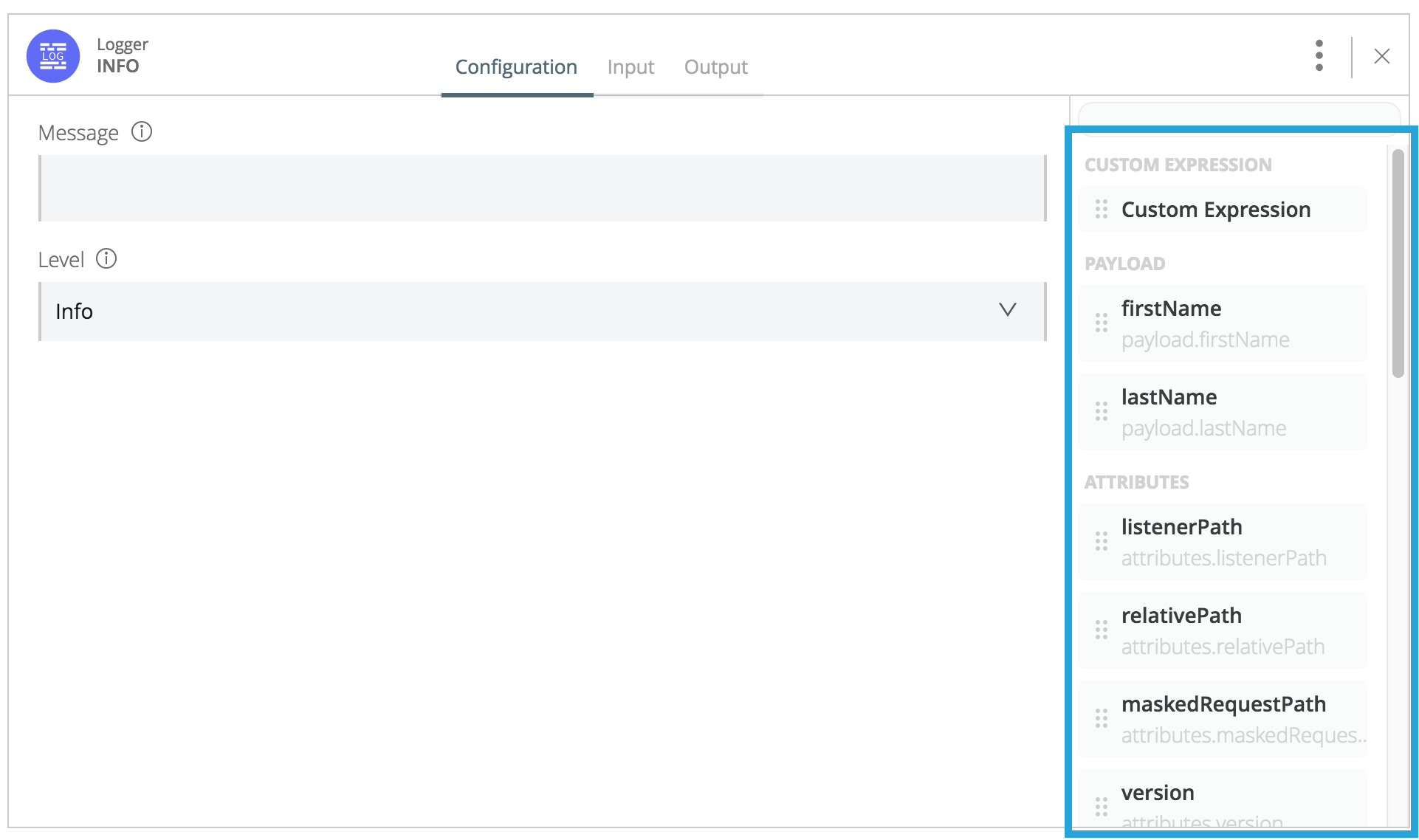 logger with list