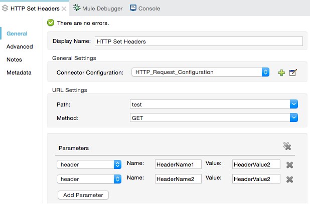 set header params