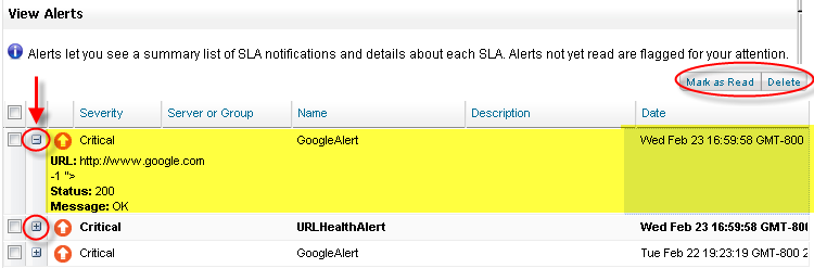 view alerts details