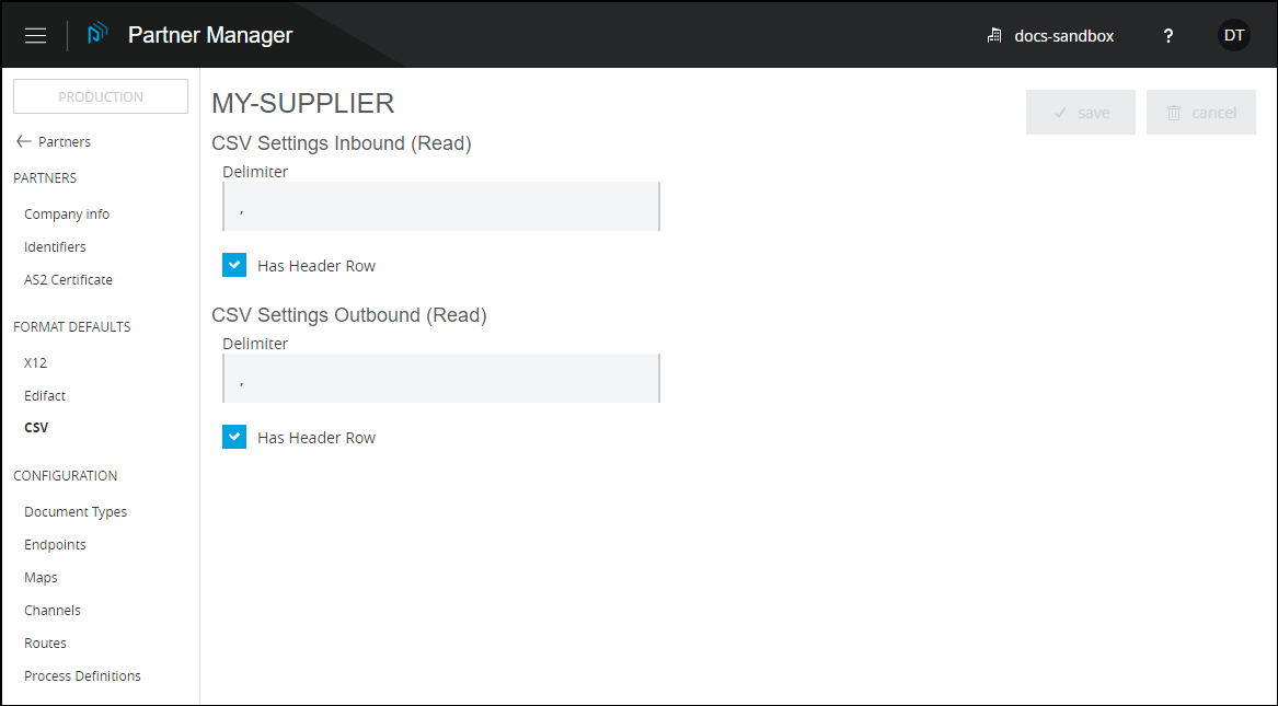 csv settings